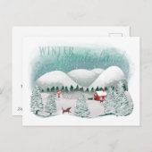 Sfeervol Winter Wonderland Feestdagenkaart (Voorkant / Achterkant)