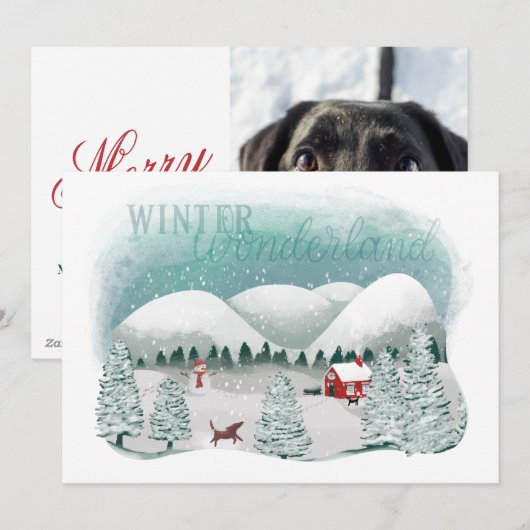 Sfeervol Winter Wonderland Feestdagenkaart (Voorkant / Achterkant)