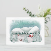 Sfeervol Winter Wonderland Feestdagenkaart (Staand voorkant)