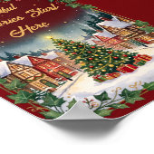 Sfeervol Winterdorp Kerstposter Poster (Hoek)