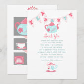 Sfeervolle Baby Shower Theepartij Bedankt (Voorkant / Achterkant)