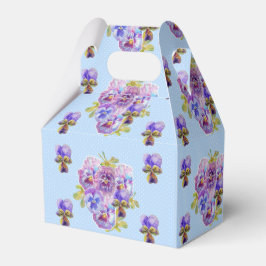 Sfeervolle Blauwe Viooltje Bloemige Trouwtaart Fav Bedankdoosjes