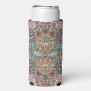 Sfeervolle bloementuin aquarel schildering seltzer blikjeskoeler