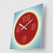 Sfeervolle Citroenblauw met Rood Centrum Vierkante Klok (Hoek)