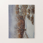 Sfeervolle Cottages Sneeuwscène met Kerstmis Legpuzzel (Verticaal)