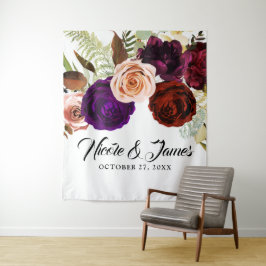 Sfeervolle Donkere Bloemrijke Groene Uitbundige Tr Wandkleed