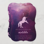 Sfeervolle eenhoorn foto feest uitnodiging (Voorkant / Achterkant)