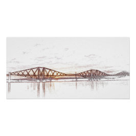 Sfeervolle Forth Bridge Kunstwerk Perfect Poster