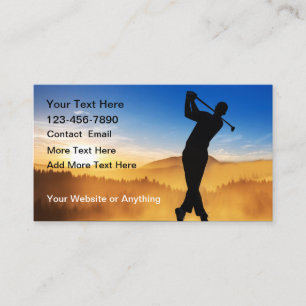 Sfeervolle Golf Thema Eenvoudige Visitekaartjes