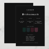 Sfeervolle Gotische Uitnodiging voor Troudsdame Vo (Voorkant / Achterkant)