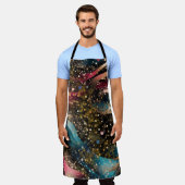 Sfeervolle Goud Stof All-Over Print Schort (Gedragen)