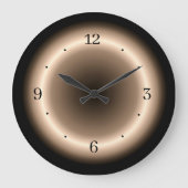 Sfeervolle Halo van crème op Tan Brown Wall Clock Grote Klok (Voorkant)