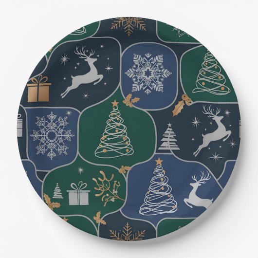 Sfeervolle Kerstmagie Papieren Bordje (Voorkant)