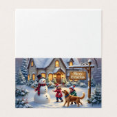 Sfeervolle Kerstmis Sneeuw Scene Kunst Kaart (Buitenkant ongevouwen)