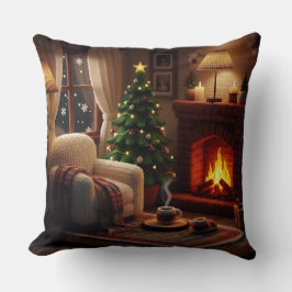 Sfeervolle Kerstsfeer, in een gebreide stijl Kussen
