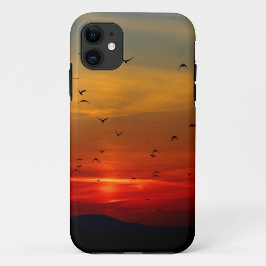 Sfeervolle lucht, zonsondergang, vogels, mooie fot Case-Mate iPhone case (Achterkant)