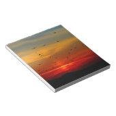 Sfeervolle lucht, zonsondergang, vogels, mooie fot notitieblok (Schuin)
