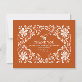 Sfeervolle Oranje Shabby Chic Dankkaart Bedankkaart