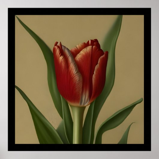 Sfeervolle Rode Tulp Poster (Voorkant)