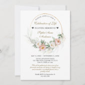 Sfeervolle Roze Levensviering Funeral Herdenking Kaart (Voorkant)