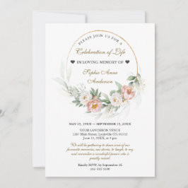 Sfeervolle Roze Levensviering Funeral Herdenking Kaart