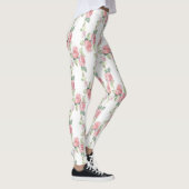 Sfeervolle Roze Roos Bloem Leggings (Rechts)