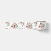 Sfeervolle Roze Rozen Eucalyptus Groen Grosgrain Lint (Voorkant)