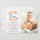 Sfeervolle Rustieke Eerste Verjaardagsuitnodiging Kaart (Voorkant)