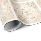 Sfeervolle Shabby Chic Dank Je Stickers Cadeaupapier (Rol Hoek)