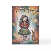 Sfeervolle Shabby Chic Meisjes Wenskaart 