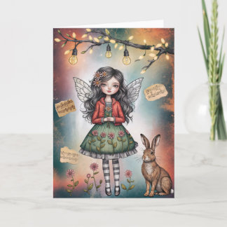 Sfeervolle Shabby Chic Meisjes Wenskaart  Kaart