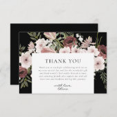Sfeervolle Stof Rose Bloemachtige Bruiloft Feest Bedankkaart (Voorkant / Achterkant)