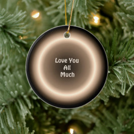 Sfeervolle Tan / Crème Cirkel Kerstbal Keramisch Ornament