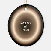 Sfeervolle Tan / Crème Cirkel Kerstbal Keramisch Ornament (Links)