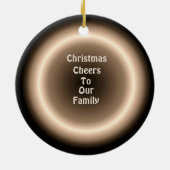 Sfeervolle Tan / Crème Cirkel Kerstbal Keramisch Ornament (Achterkant)