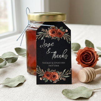 Sfeervolle Terracotta Bloem Boho Bruiloft Bedankt Cadeaulabel