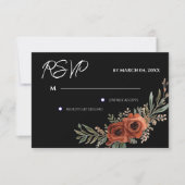 Sfeervolle Terracotta Bloem Boho Bruiloft RSVP Kaartje (Voorkant)