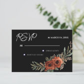 Sfeervolle Terracotta Bloem Boho Bruiloft RSVP Kaartje (Staand voorkant)