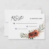 Sfeervolle Terracotta Bloem Boho Trouw RSVP Kaartje (Voorkant)