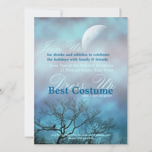 Sfeervolle uitnodigingen voor Halloween-feest (Achterkant)