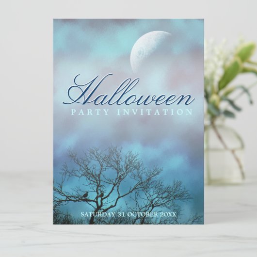 Sfeervolle uitnodigingen voor Halloween-feest (Staand voorkant)