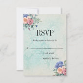 Sfeervolle Vervaaide Behang en Bloemige Bruiloft RSVP Kaartje (Voorkant)