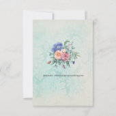 Sfeervolle Vervaaide Behang en Bloemige Bruiloft RSVP Kaartje (Achterkant)