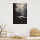 Sfeervolle Victoriaanse Balkon Kunst met Geopend B Poster (Keuken)