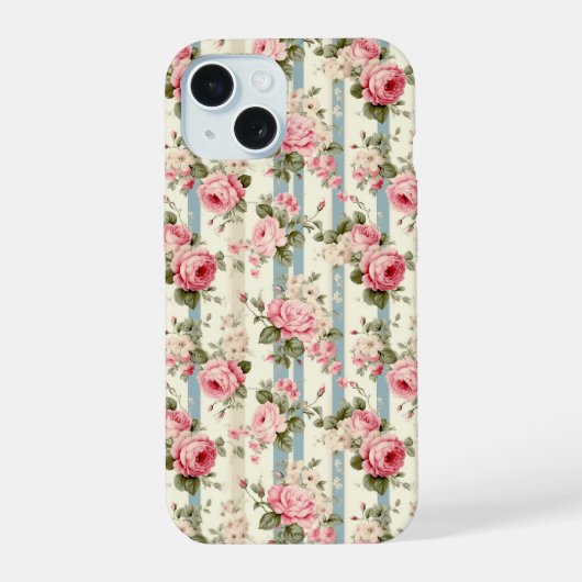 Sfeervolle Vintage Rozen iPhone 15 Case (Achterkant)