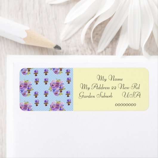 Sfeervolle Viola Bloem Retouradres Labels (Insitu)