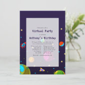 Sfeervolle virtuele verjaardagsfeest uitnodiging (Staand voorkant)