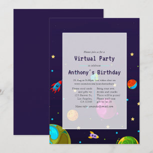 Sfeervolle virtuele verjaardagsfeest uitnodiging