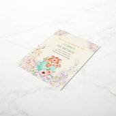 Sfeervolle Vos Bos Magische Bloemige Verjaardagsui Folie Uitnodiging Briefkaart (Gedraaid)