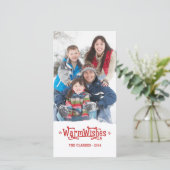 Sfeervolle Wensen | Vakantie Fotokaart Feestdagenkaart (Staand voorkant)